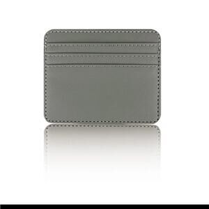 NEW slim faux leather gray color Minimalist wallet credit card holder B191
